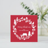 Cartes Pour Fêtes Annuelles Noël de la forêt de cerfs (Debout devant)