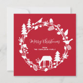 Cartes Pour Fêtes Annuelles Noël de la forêt de cerfs (Devant)