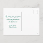 Cartes Pour Fêtes Annuelles Noël de la forêt d'hiver verte enchantée (Dos)