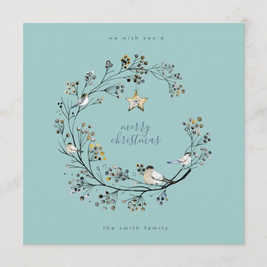 Cartes Pour Fêtes Annuelles Noël de la glace bleue hiver | Nouvel An (Devant)