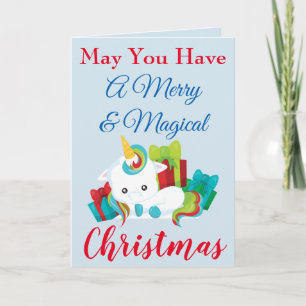 Cartes Pour Fêtes Annuelles Noël de la licorne magique