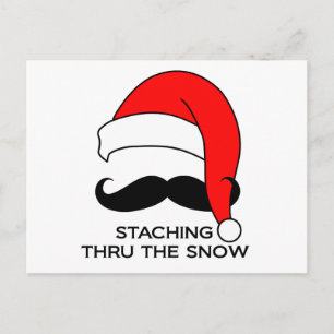 Cartes Pour Fêtes Annuelles Noël de la Moustache - Entrer dans la neige