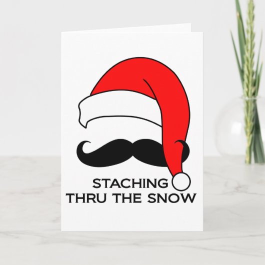 Cartes Pour Fêtes Annuelles Noël de la Moustache - Entrer dans la neige (Devant)