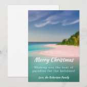 Cartes Pour Fêtes Annuelles Noël de la plage côtière tropicale (Devant / Derrière)