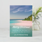 Cartes Pour Fêtes Annuelles Noël de la plage côtière tropicale (Debout devant)