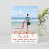 Cartes Pour Fêtes Annuelles Noël De La Plage Et Du Sable (Debout devant)