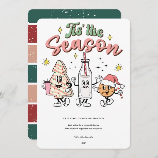 Cartes Pour Fêtes Annuelles Noël de la saison (Devant / Derrière)