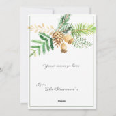 Cartes Pour Fêtes Annuelles Noël de la saison Gold Pine (Dos)