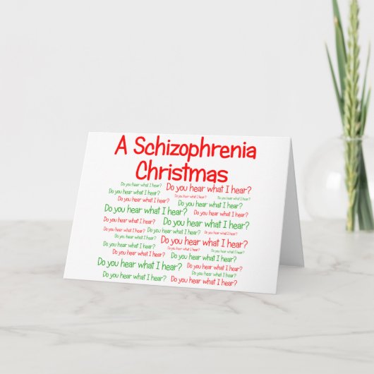 Cartes Pour Fêtes Annuelles Noël de la schizophrénie (Devant)