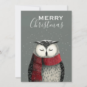 Cartes Pour Fêtes Annuelles Noël de la Sérénité de la Chouette d'hiver