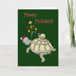 Cartes Pour Fêtes Annuelles Noël de la tortue et de l'escargot