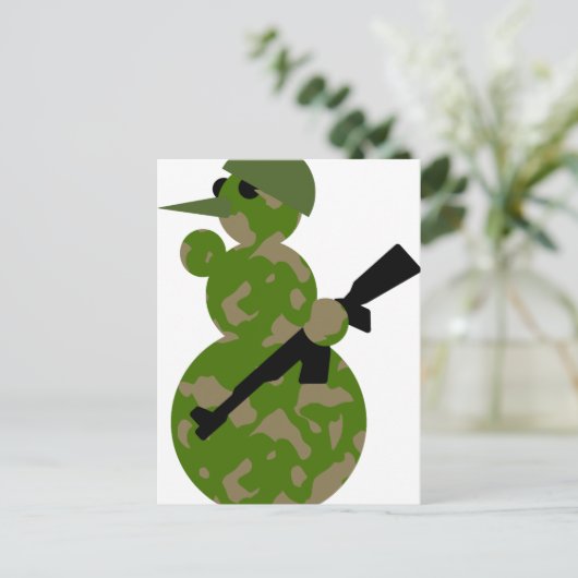 Cartes Pour Fêtes Annuelles noël de l'armée de neige (Debout devant)