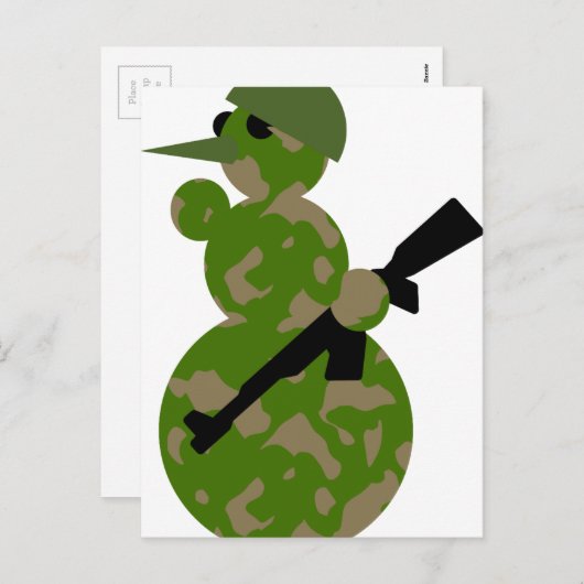 Cartes Pour Fêtes Annuelles noël de l'armée de neige (Devant / Derrière)