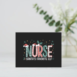 Cartes Pour Fêtes Annuelles Noël de l'elfe préféré de Santa Infirmière Inspira