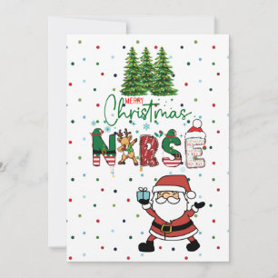 Cartes Pour Fêtes Annuelles Noël de l'infirmière avec le Père Noël