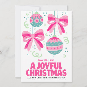 Cartes Pour Fêtes Annuelles Noël de l'ornement de la Bow rétro coloré