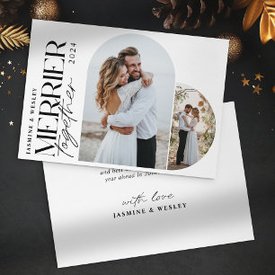 Cartes Pour Fêtes Annuelles Noël de mariage minimaliste Merrier Together