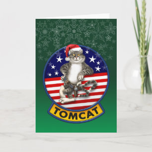Cartes Pour Fêtes Annuelles Noël de mascotte de Tomcat