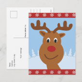 Cartes Pour Fêtes Annuelles Noël de mignonne Reindeer (Devant / Derrière)