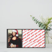 Cartes Pour Fêtes Annuelles Noël de Mona Lisa Santa Hat (Debout devant)