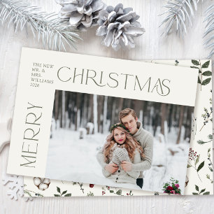 Cartes Pour Fêtes Annuelles Noël de Nouveaux Mariés Botanique Héritage d'Hiver