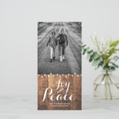 Cartes Pour Fêtes Annuelles Noël de paix de joie souhaite les lumières v2 en (Debout devant)