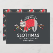 Cartes Pour Fêtes Annuelles noël de paresse coloré (Devant / Derrière)