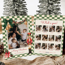 Noël de photo de famille de ruban vert de casse-no