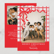 Noël de photo personnalisée avec un nœud élégant e