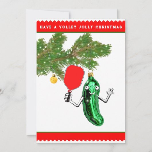 Cartes Pour Fêtes Annuelles Noël de Pickleball (Devant)