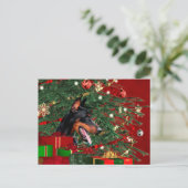 Cartes Pour Fêtes Annuelles Noël de pinscher de dobermann (Debout devant)