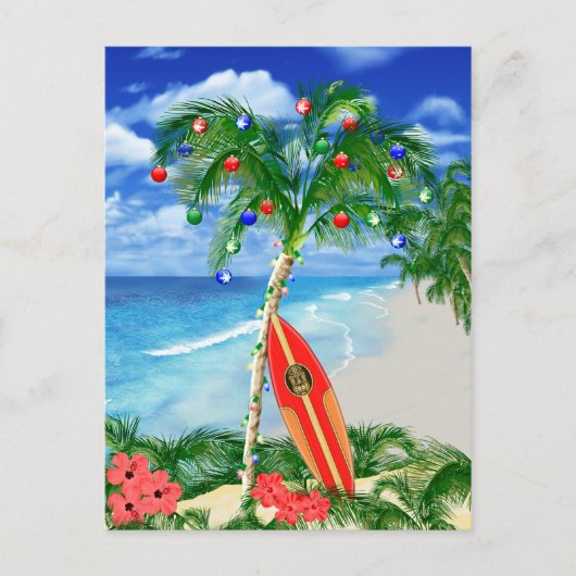 Cartes Pour Fêtes Annuelles Noël de plage (Devant)