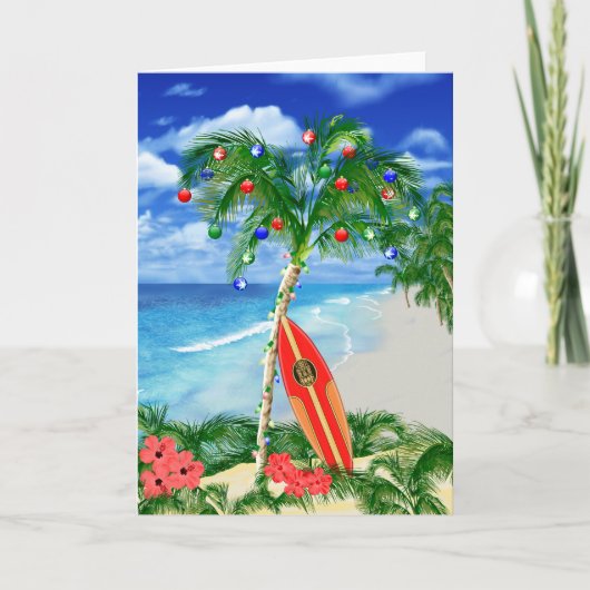 Cartes Pour Fêtes Annuelles Noël de plage (Devant)