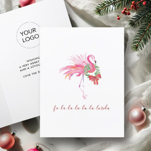 Cartes Pour Fêtes Annuelles Noël de plage au flamant rose aquarelle Floride