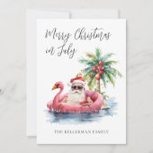 Cartes Pour Fêtes Annuelles Noël De Plage Tropical En Juillet (Devant)