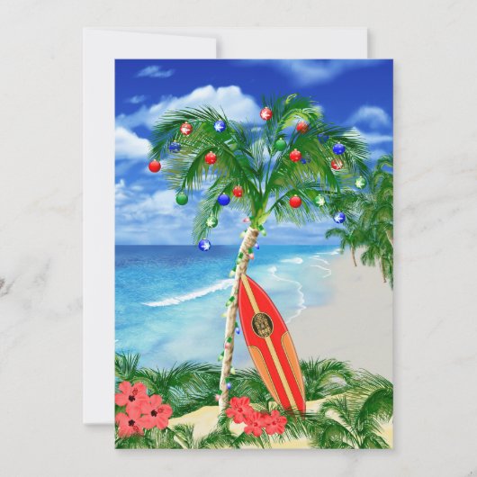 Cartes Pour Fêtes Annuelles Noël de plage tropicale (Devant)