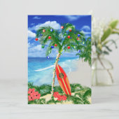 Cartes Pour Fêtes Annuelles Noël de plage tropicale (Debout devant)