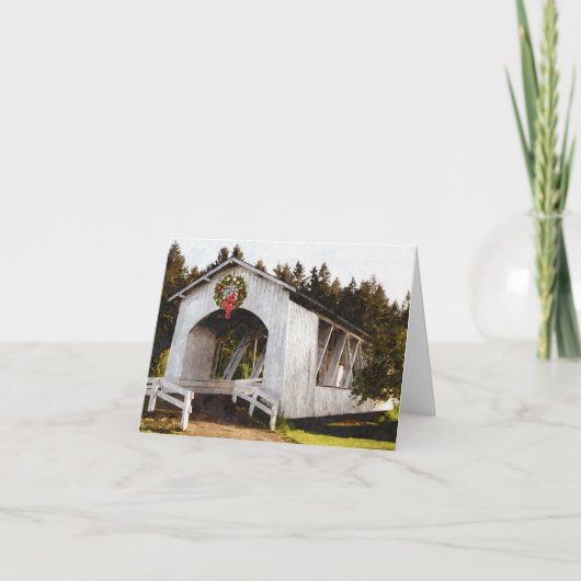 Cartes Pour Fêtes Annuelles Noël de pont couvert de Weddle (Devant)