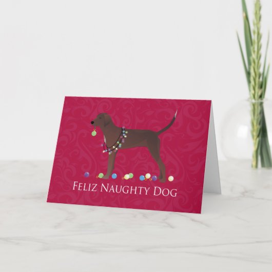 Cartes Pour Fêtes Annuelles Noël de Redbone Coonhound (Devant)