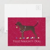 Cartes Pour Fêtes Annuelles Noël de Redbone Coonhound (Devant / Derrière)