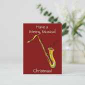 Cartes Pour Fêtes Annuelles Noël de saxophone (Debout devant)