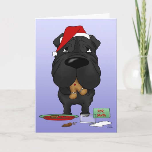 Cartes Pour Fêtes Annuelles Noël de Shar-Pei (Devant)
