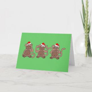 Cartes Pour Fêtes Annuelles Noël de singe
