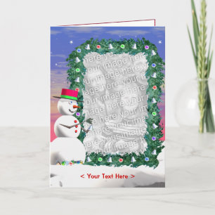Cartes Pour Fêtes Annuelles Noël de Snowman (cadre photo) (grand)