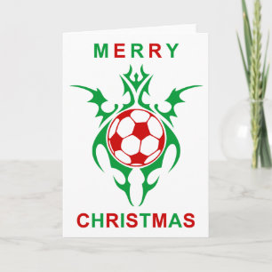 Cartes Pour Fêtes Annuelles noël de soccer tribal