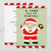 Cartes Pour Fêtes Annuelles Noël de softball amusant (Devant / Derrière)