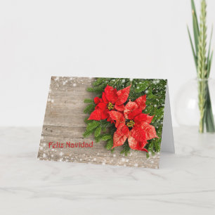 Cartes Pour Fêtes Annuelles Noël de Spanishn - arbre de Noël, poinsettia