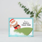 Cartes Pour Fêtes Annuelles Noël de surf drôle (Debout devant)