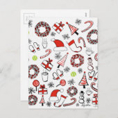 Cartes Pour Fêtes Annuelles Noël de tennis (Devant / Derrière)