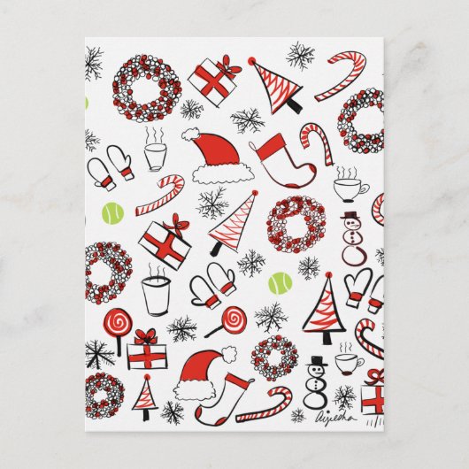 Cartes Pour Fêtes Annuelles Noël de tennis (Devant)